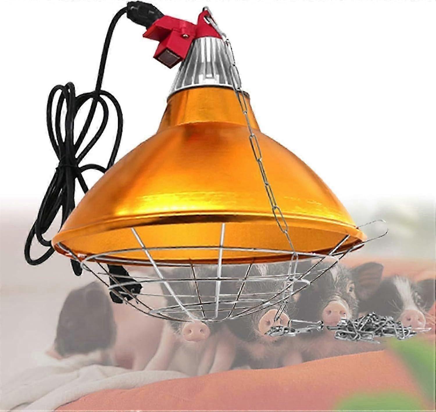 Heat Lamp for Chicks, Infrared Heat Lamp with 150W Bulb, Heater Heating Chicken Coop, Adjustable Temperature 2 Gears