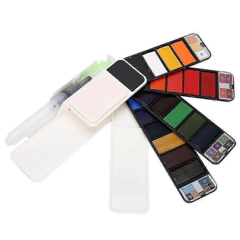2025 Latest Model Solid Watercolor Paint Fan Shaped Foldable Portable 18