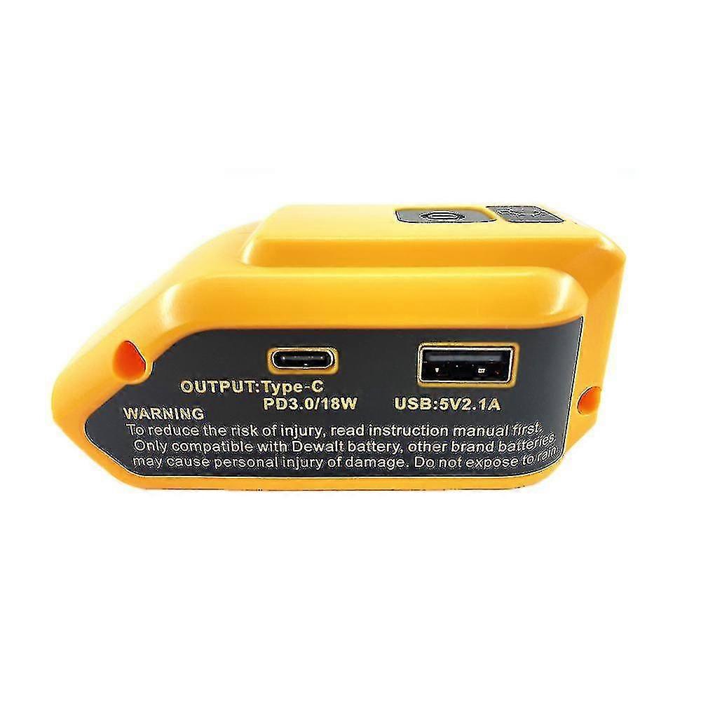 Replacement DCB090 Power Source Adapter for Dewalt 20V Max 18V Battery with USB Type-C LED Work Light 1/2Pcs