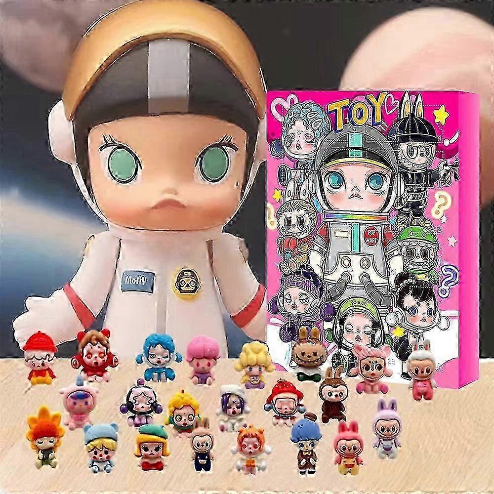Pop MART Labubu Molly Figures Χριστουγεννιάτικο Ημερολόγιο Advent 24 τμχ Blind Box Πακέτο δώρου έκπληξη για τα Χριστούγεννα