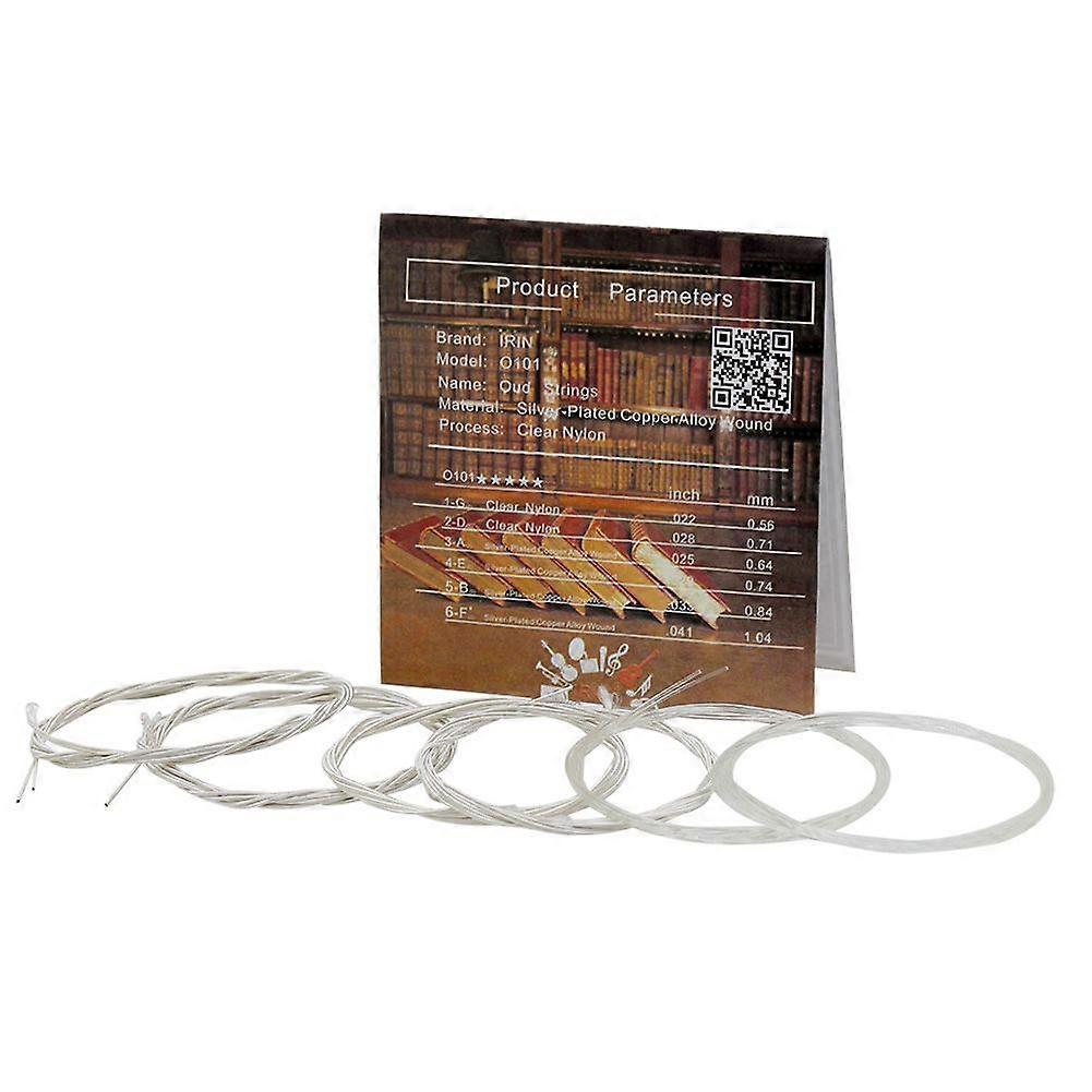 Clear Nylon Silver Plated Copper Alloy Oud Strings Set Replacement Accessory (11 strings)