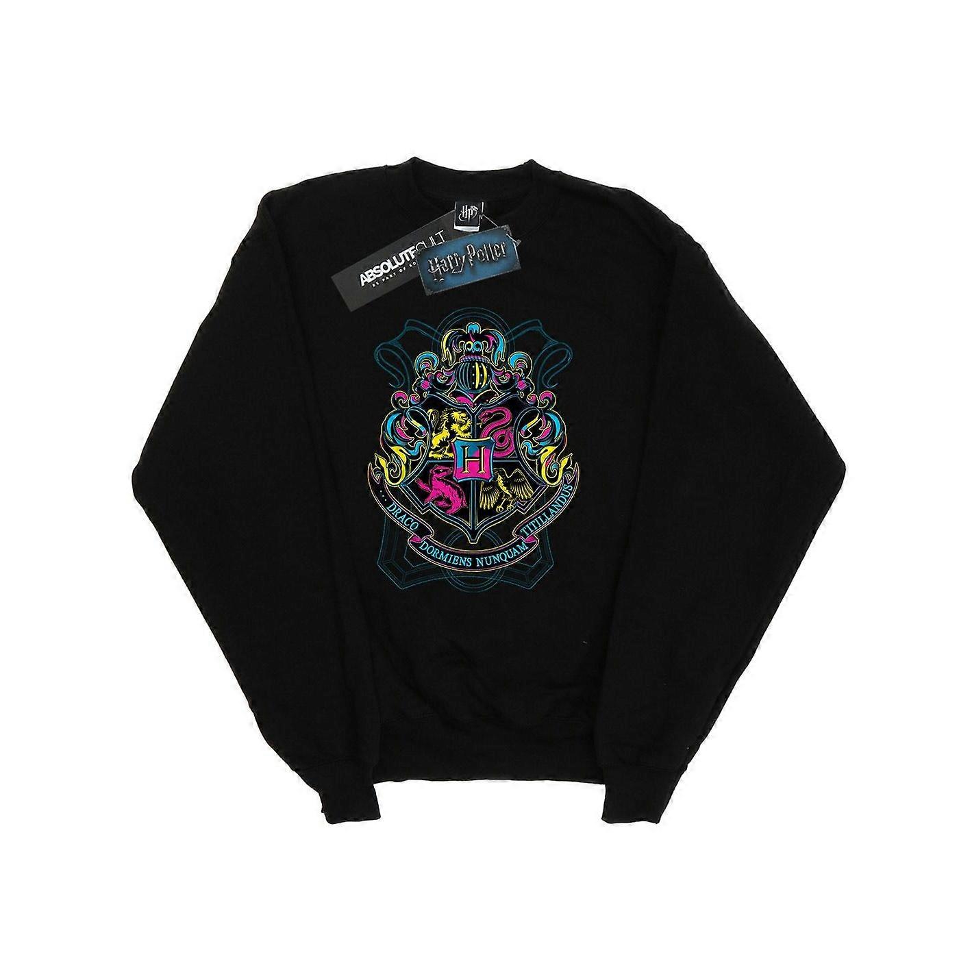 Harry Potter Femme/Femme Neon Hogwarts Crest Sweatshirt Noir L