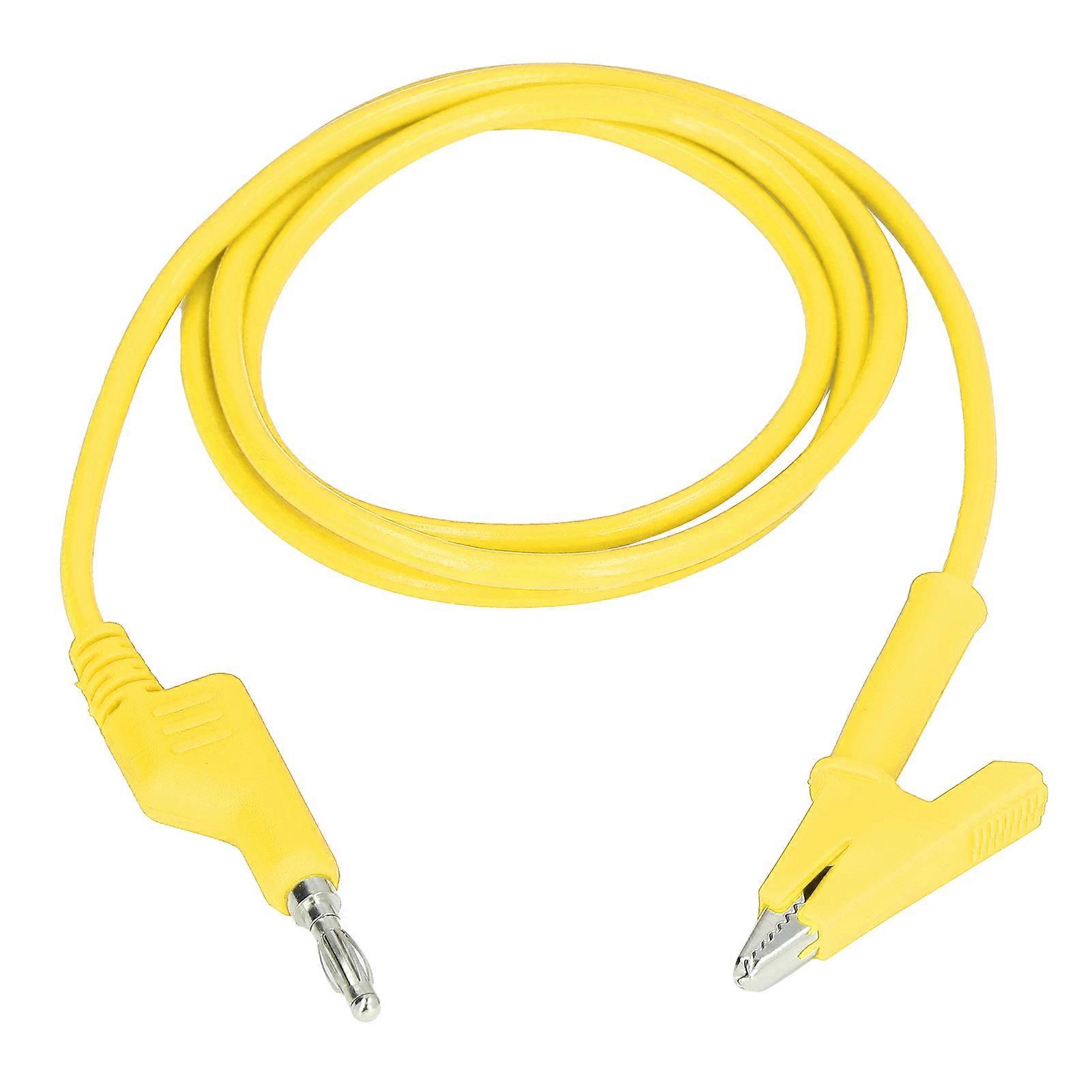 Cordons de test à pince crocodile, câble flexible à fiche banane pour tests électriques J.70035-1 4 mm, jaune