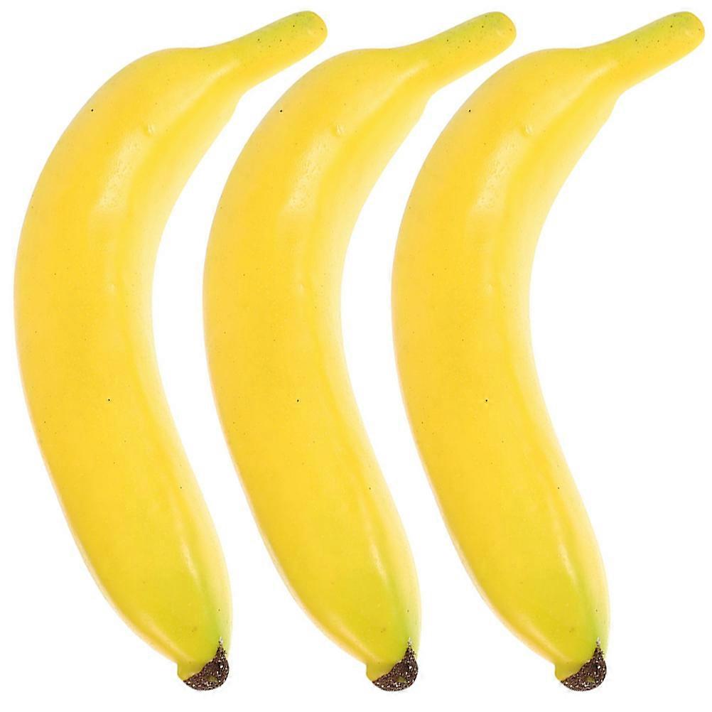 Lifelike Banana Model 3Pcs Artificial Banana Decor Ideal For Home Use 20X5X3Cm Strong ABS Material Realistic Shape