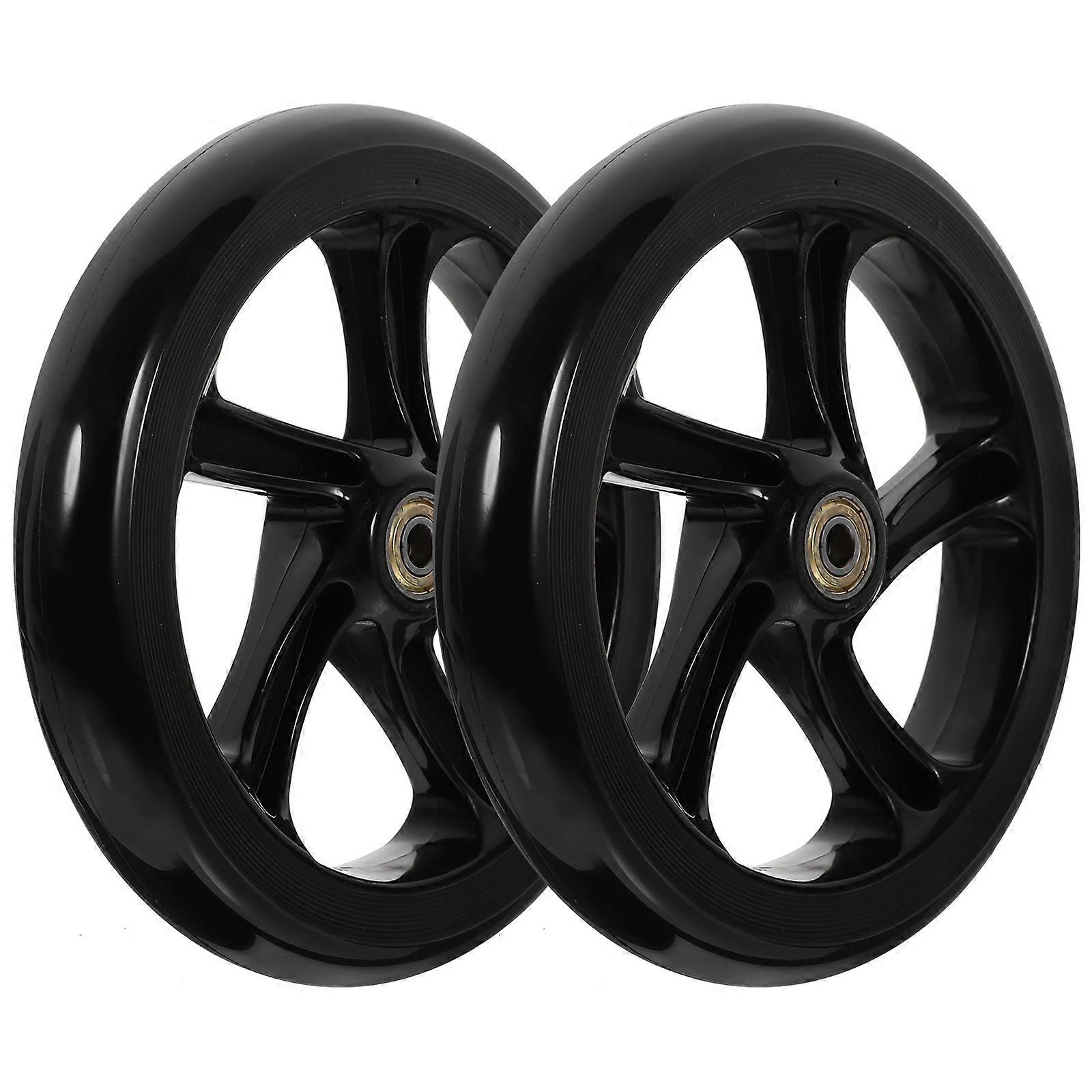 Black PU Scooter Wheels Professional Scooter Wheels for Replacement 4Pcs