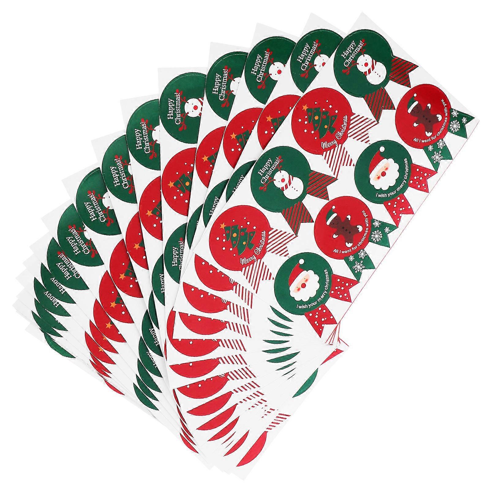 Christmas Packaging Stickers Paper Round Dot for Decoration 40Pcs Assorted Color