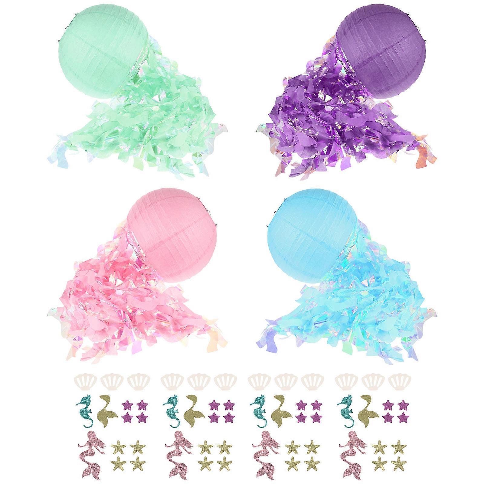 Jellyfish Decorations Jellyfish 4Pcs Handmade Lanterns Suitable For Classroom Celebrations And Home Wall Atmosphere Enhancement