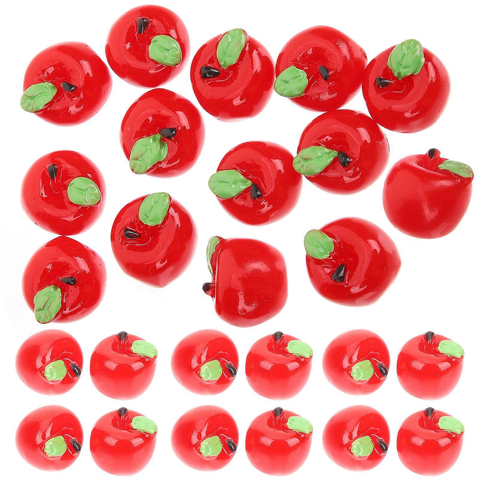 Apple Ornament Resin Craft Fruit Ornaments for Kids Use 30Pcs