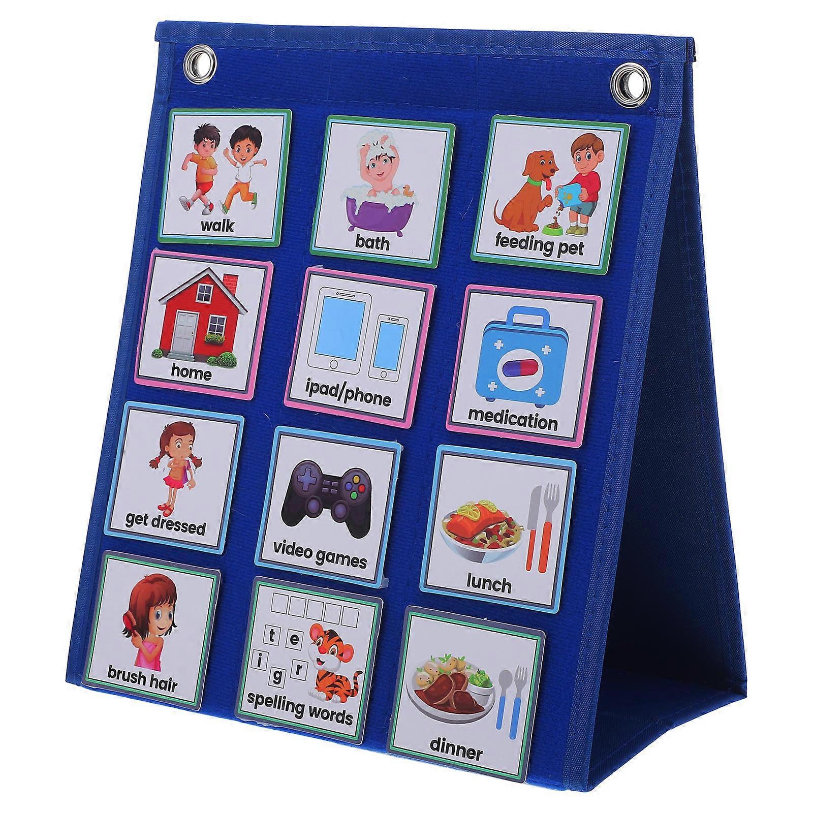 Children's Visual Schedule Chart For Daily Tasks Home Use Fabric 1 Set