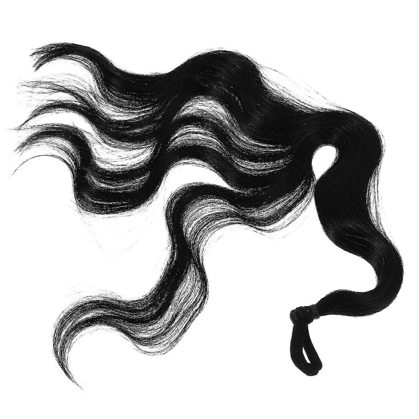 Curly Hair Extensions Synthetic Hairpiece for Women 4Pcs with Drawstring Ponytail