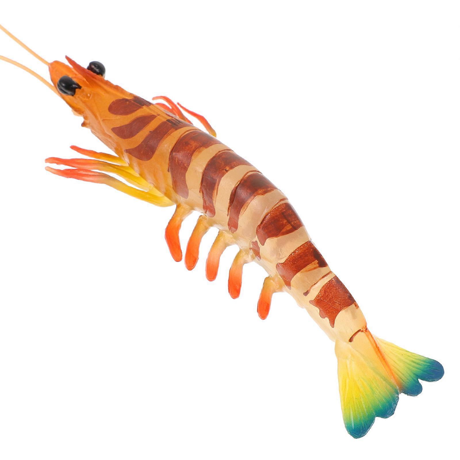 Plastic Shrimp Model Simulation Shrimp Figurine for Decoration 2Pcs