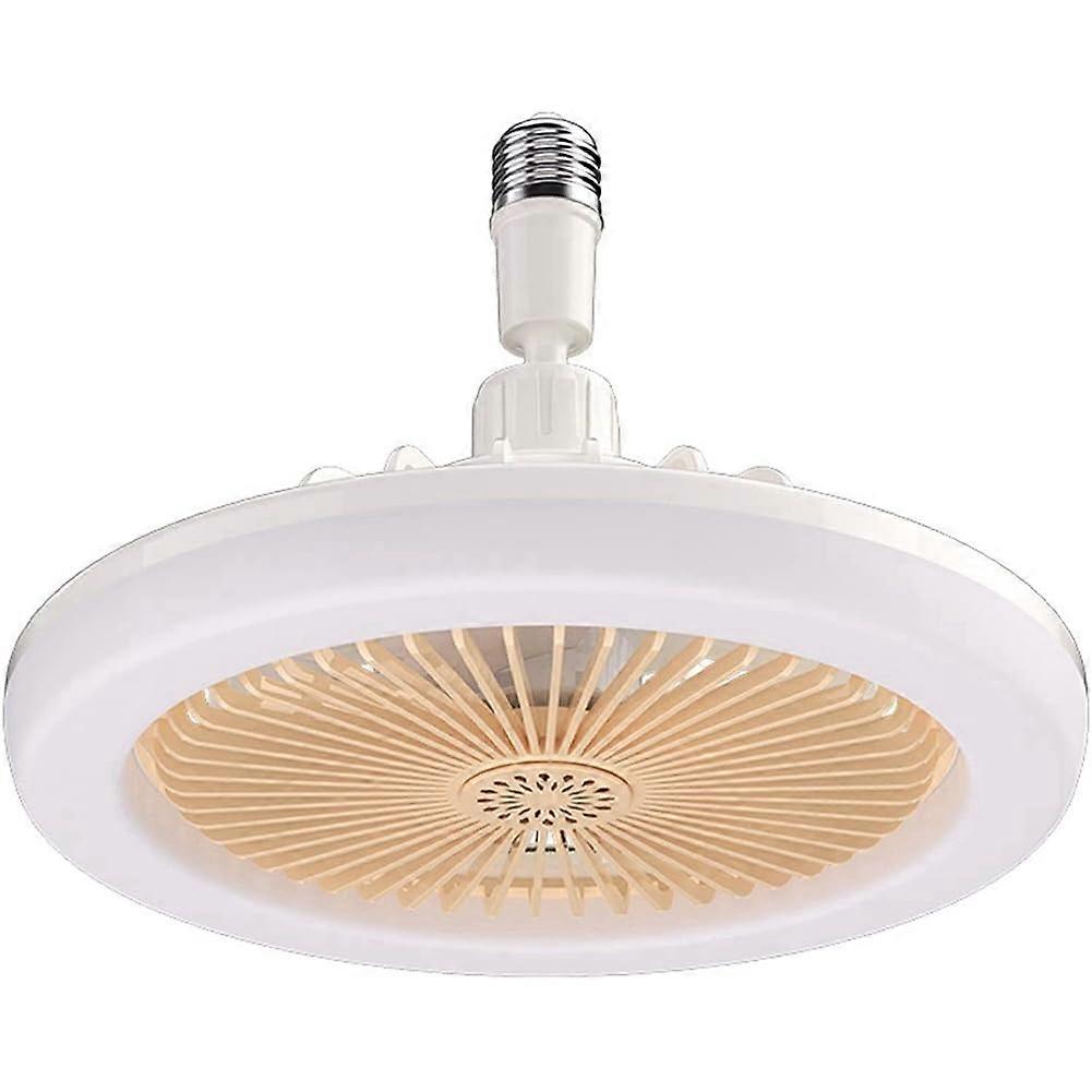 E27 Ceiling Fan with Lights, Enclosed Low Profile Fan, Cream Gimbal Lamp Holder, Energy Efficient Design