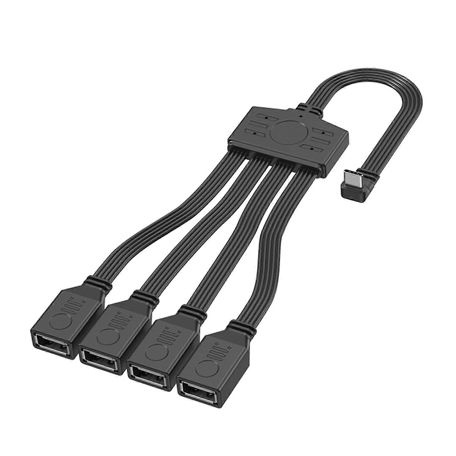 USB C Splitter Cable Extender With USB 2.0 Port For Fast Charging On Computers And Mobile Devices 15 Cm Cable Length