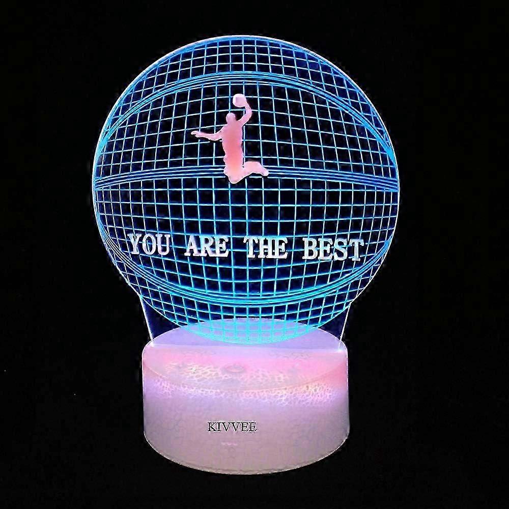 Basketball 3D Night Light Illusion Lamp Visual Table Lamp Dynamic Touch LED Three Colorful Creative Gift