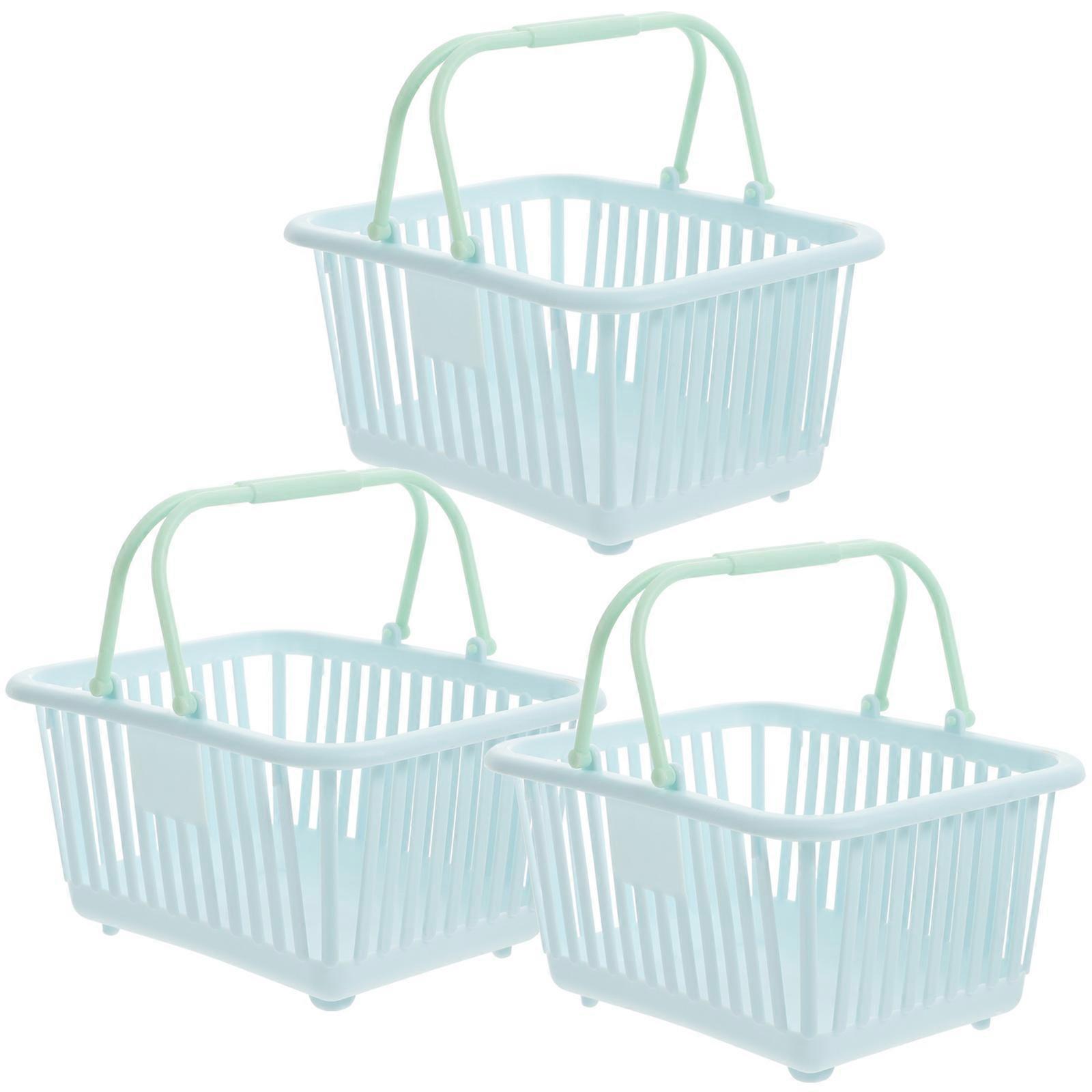 Plastic Basket with Handle Small Toy Basket for Kitchen Use 15Pcs