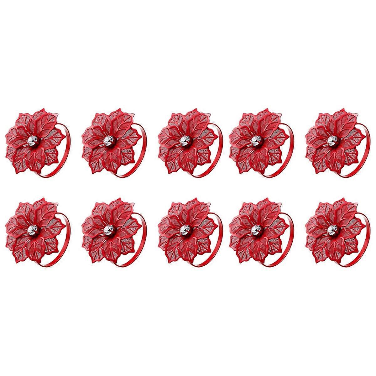 Napkin Ring Decor 10PCS for Napkin Holder Kitchen Decor, Red