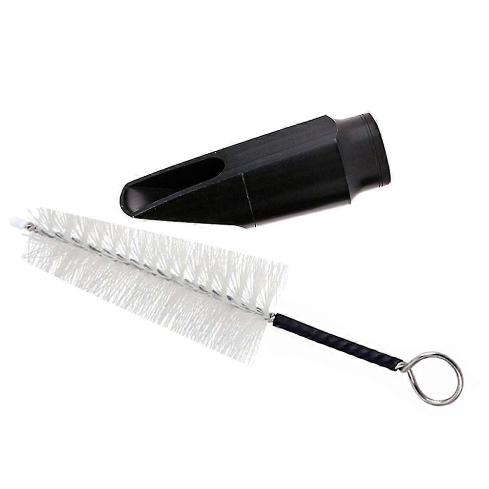 Saxophone 2Pcs Soprano Mouthpiece with Cleaning Brush for Instrument Use