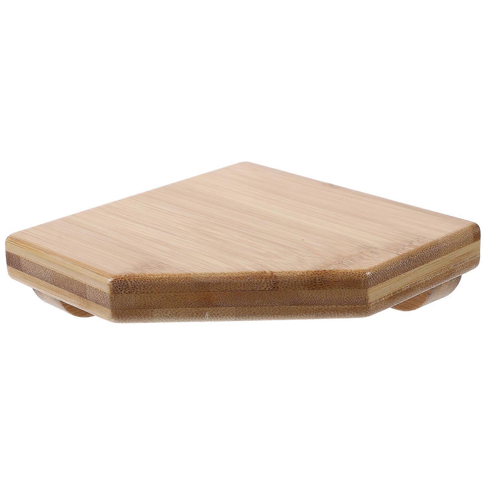 Triangular Wall Corner Rack Bamboo Wall-mounted Décor For Bathroom Organizer Simple Style 2 Sets