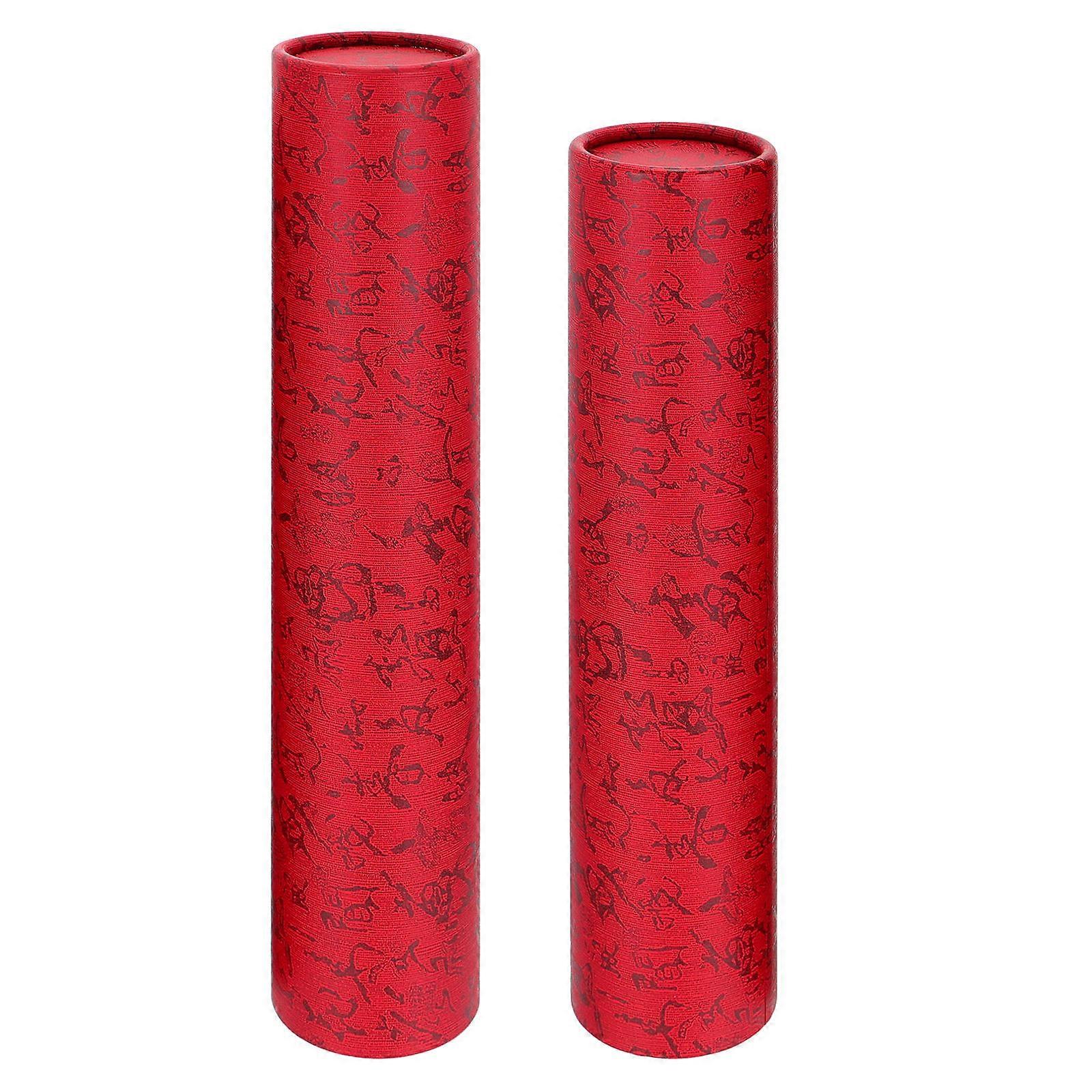 Red Extendable Artwork Storage Tube for Storage 4Pcs Painting Paper Tubes