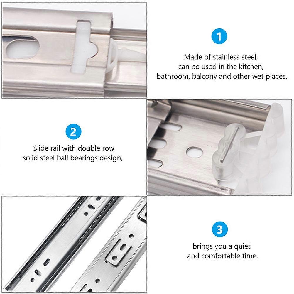 Three Rail Track Stainless Steel Drawers for Gentle Close 4Pcs
