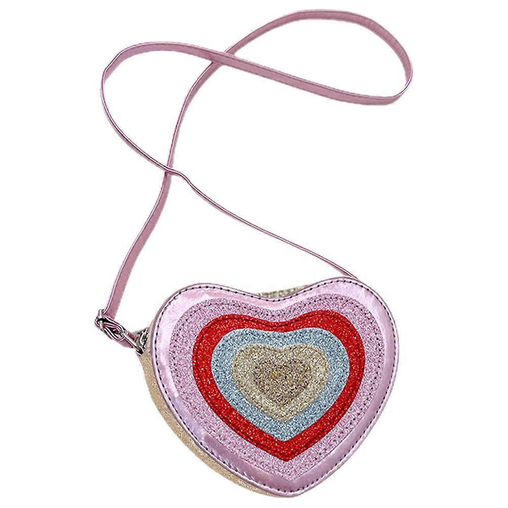 Heart Shape Crossbody Handbag for Daily Use with Durable Pu Cloth Material and Stylish Pink Color 1Pcs