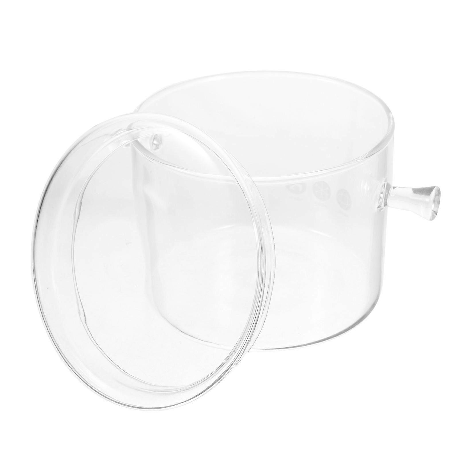 Soup Serving Pot Glass Cookware for Steaming 3Pcs Heat Resistant Transparent Pot