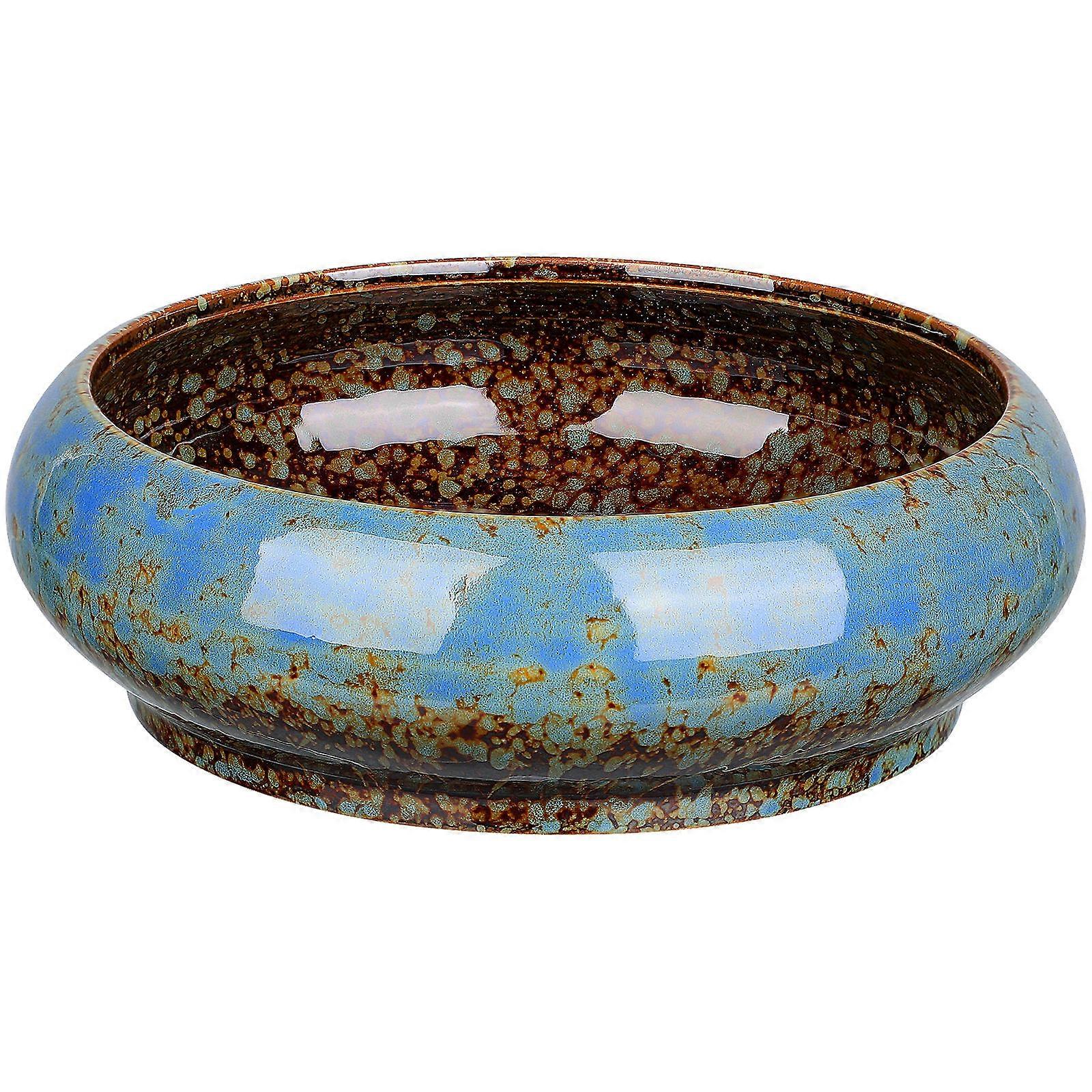 Hydroponic Plants Pot Creative Ceramic Flower Pot for Storage Use 2Pcs Blue