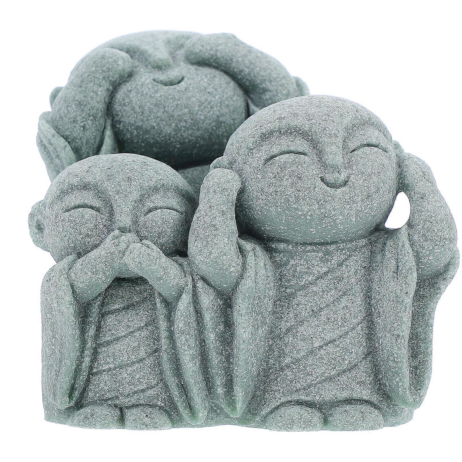 Stone Buddha Aquarium Decoration Figurines for Zen Garden 4Pcs