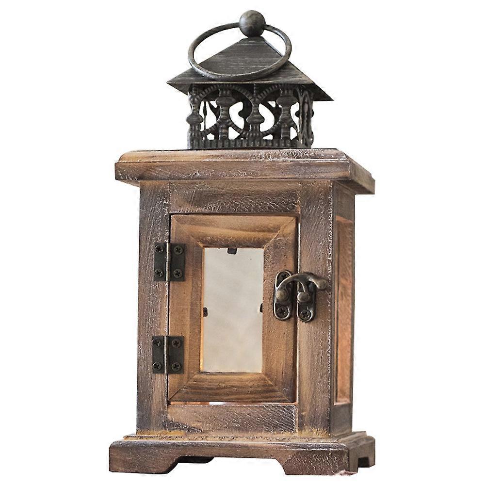 Light Accessory Decorative Lantern for Decoration 2Pcs Household Wood Lantern