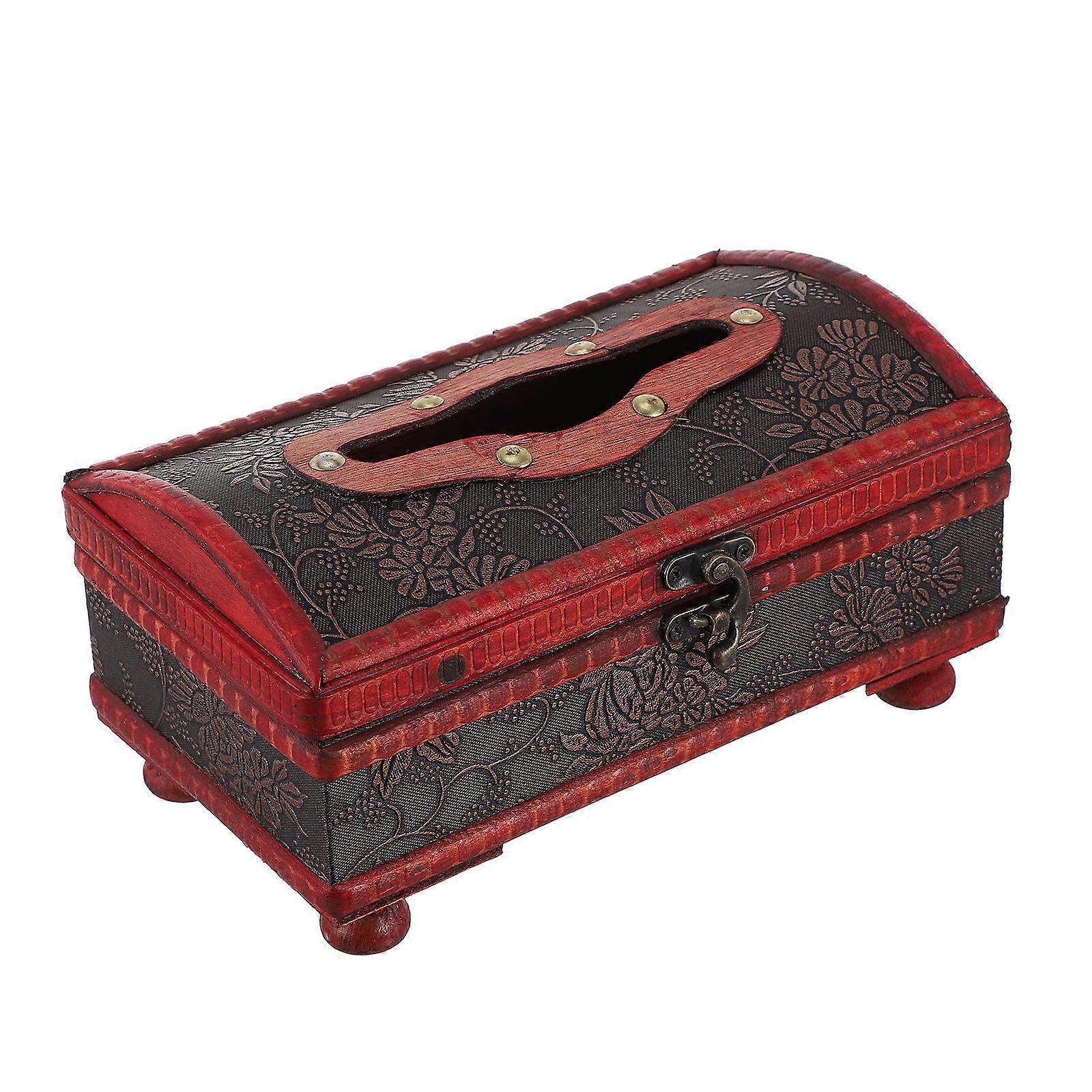 Decorative Tissue Box Wooden Napkin Holder Rustic Style For Home Office Car 21X12X11CM Storage 2Pcs