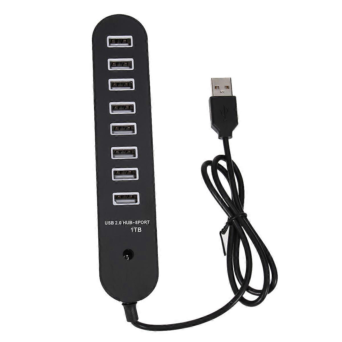 3Pcs Dm-Hb70 USB 2.0 Hub for Data Transfer with 8 Ports in Black