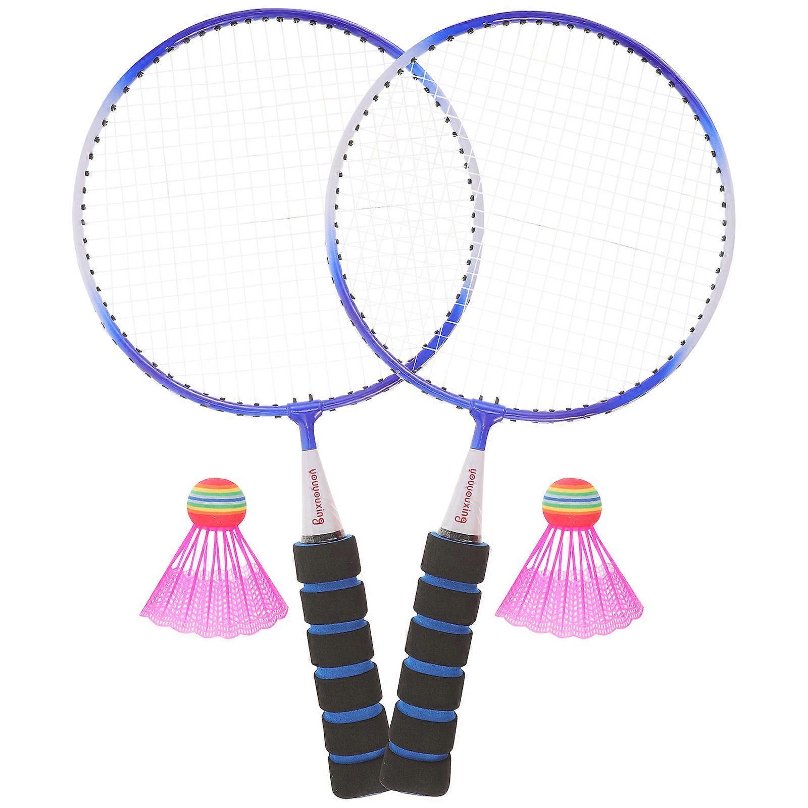 Badminton Racket Kids Supplies for Sports Use 2Sets Durable Blue