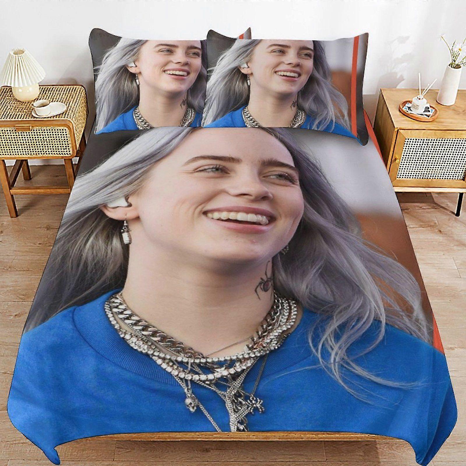 x310 Billie Eilish Complete Bed Solution Long Thread Use Durable Zip Soft Touch Duvet Cover Sets Practicality z310
