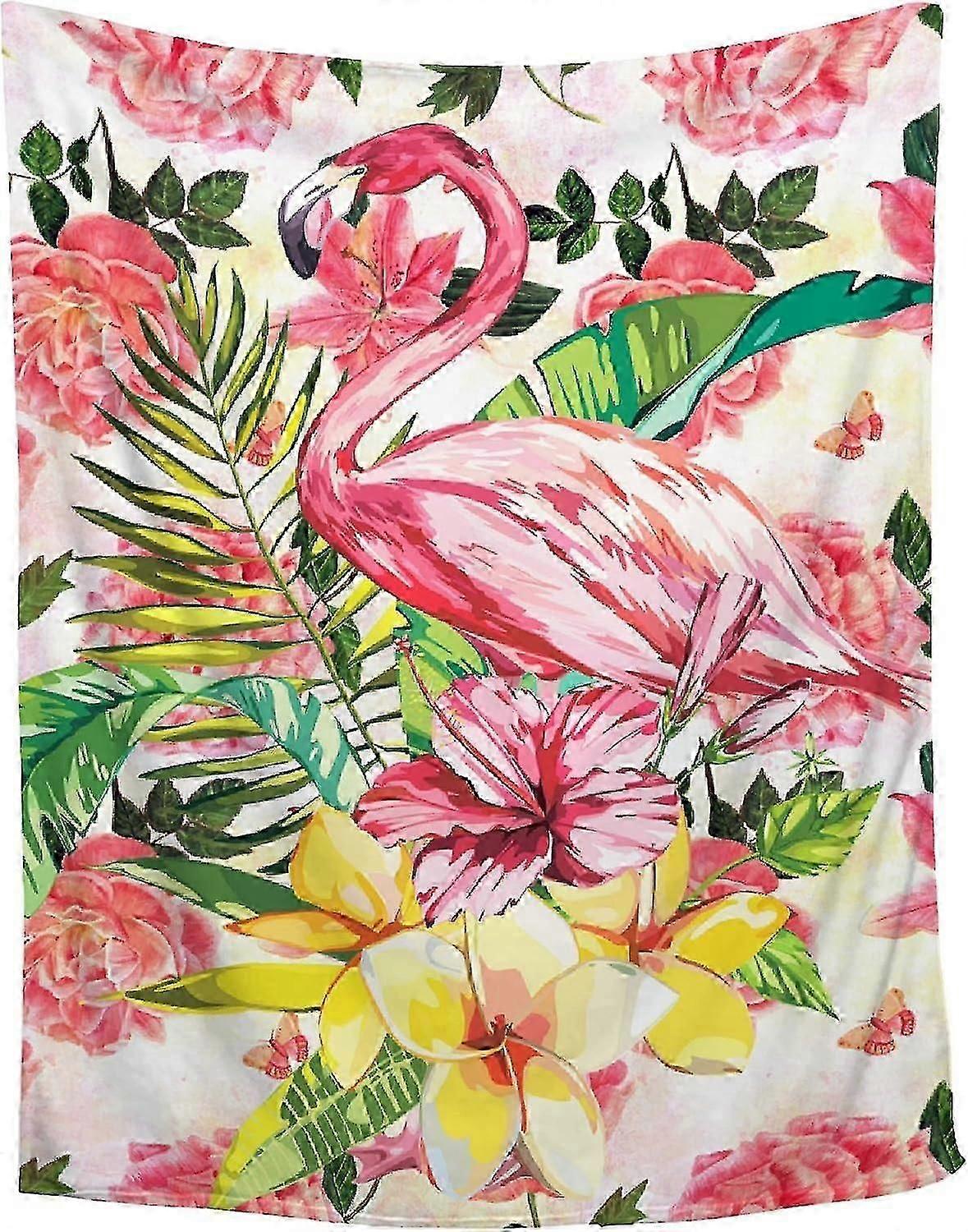 Flamingo Flannel Throw Blanket Super SoftCozyPlushBlanketsforCouchBed Lightweight and DurableSuitableforAllSeasons 50"x6ids10712