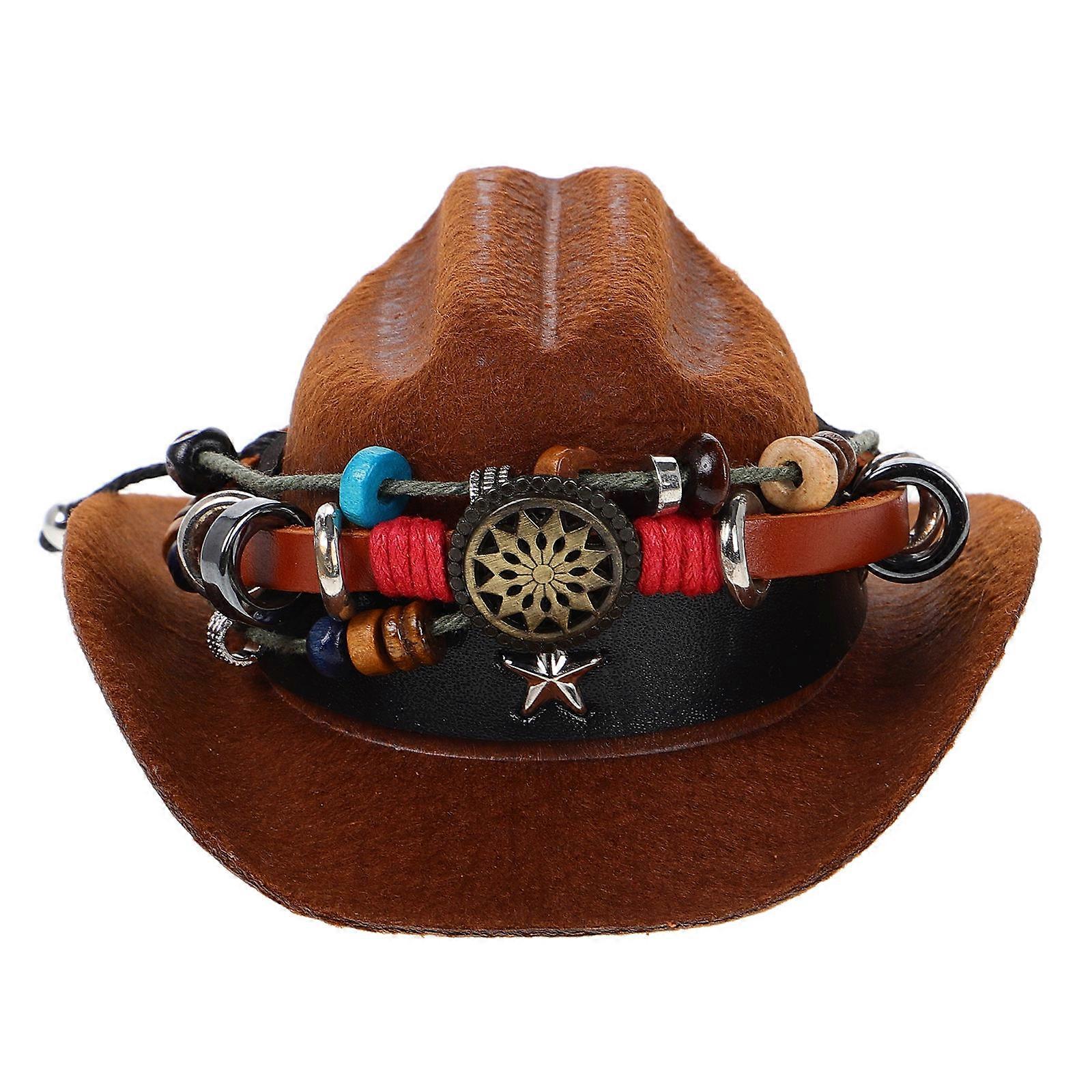 Western Design Cowboy Hats For Car Accessories In Multi Color For Enthusiasts 2Pcs