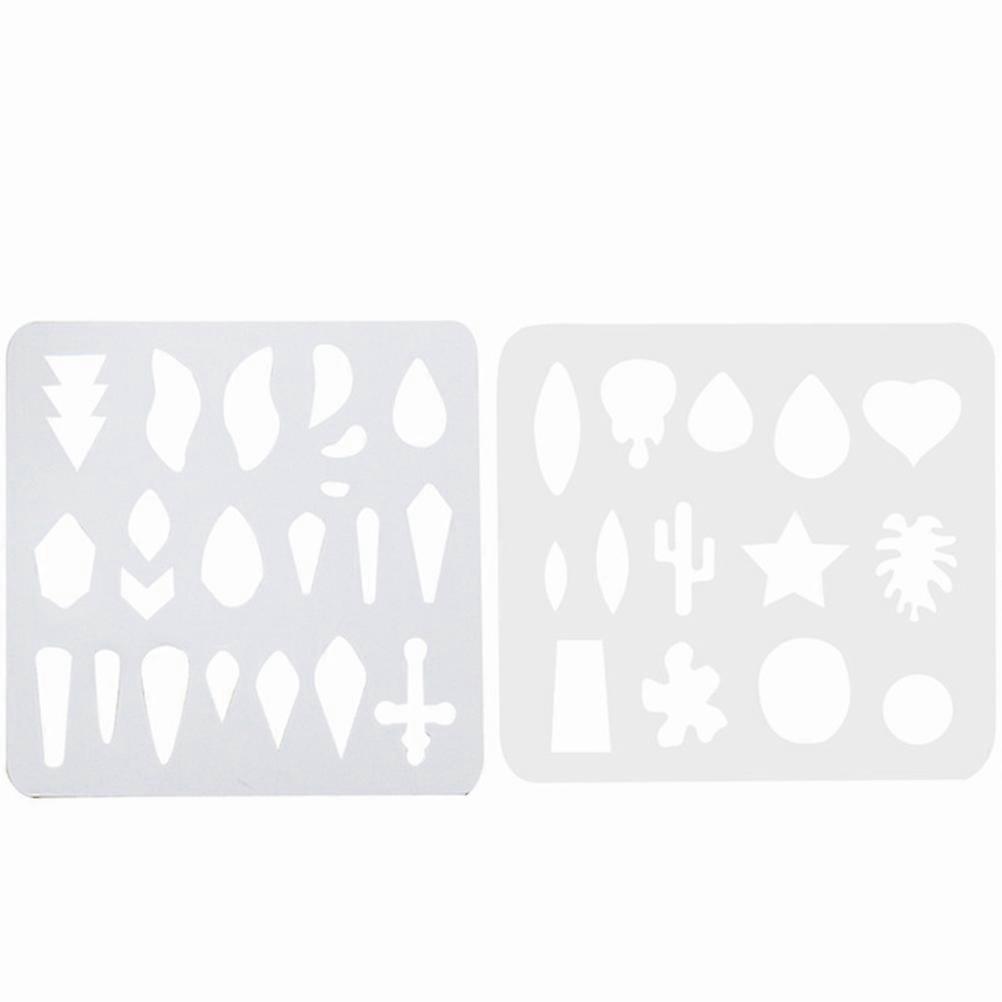 DIY Stencils Plastic White Drawing Templates for Earrings Craft 6Pcs