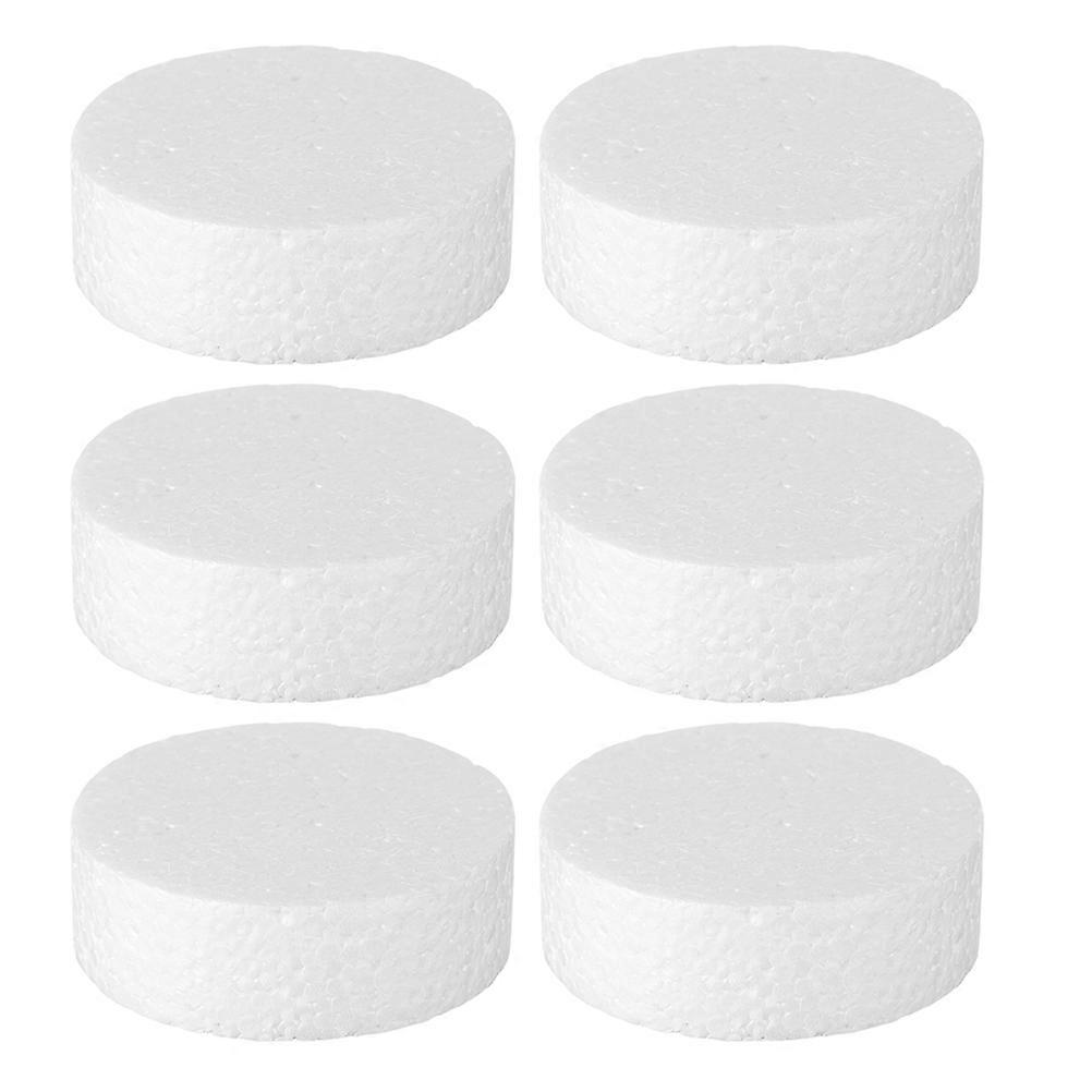 White Foam Circles Disc Polystyrene for Sculpture Modeling 6Pcs Craft Supplies