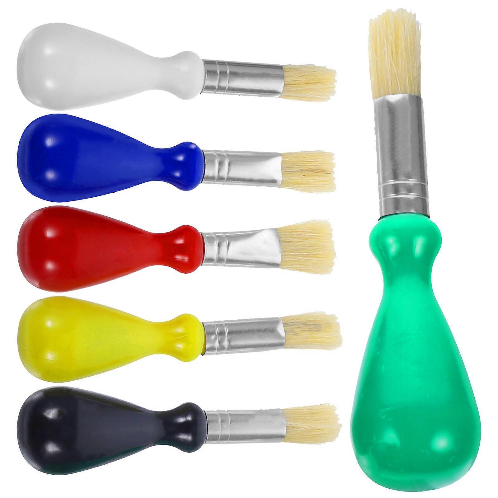 Assorted Color 30 Pcs Kids Watercolor Paint Brush Set Short Handle Art Creation Travel