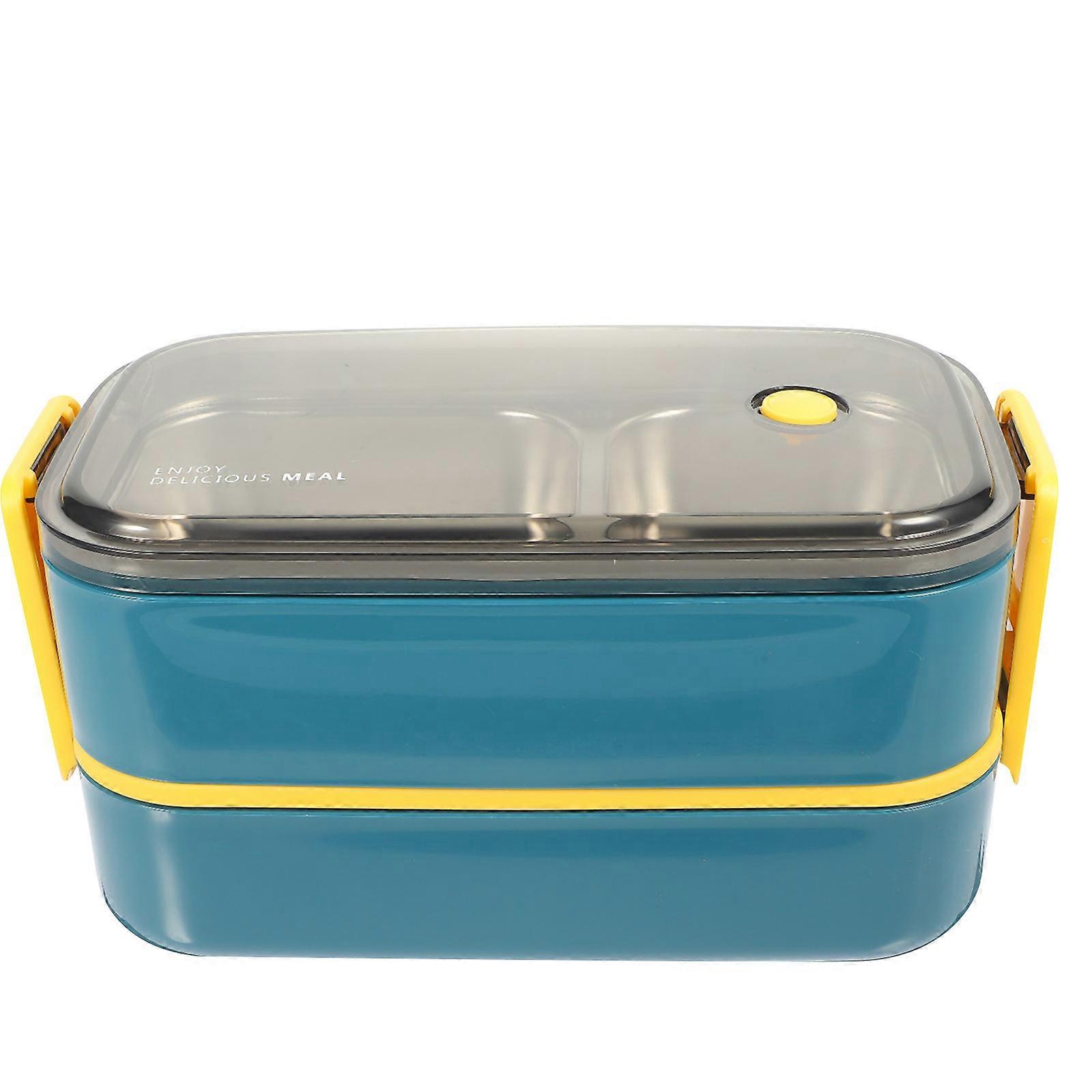 Double Layer Food Box Portable Bento Case Leakproof Lunch Box 22X12X11CM 1Set