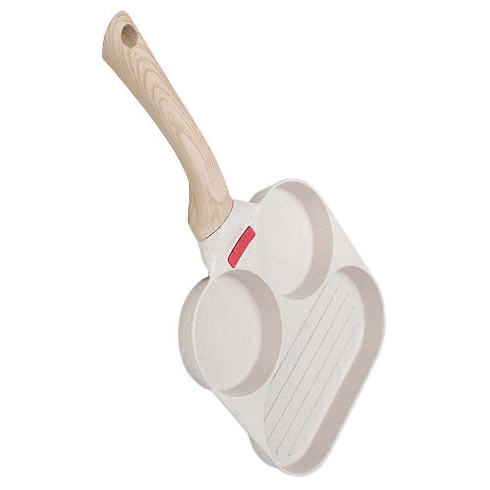 Non-Stick Egg Pan Handheld for Restaurant Use Beige Aluminum Alloy Temperature Indication Multi-Function 1 Set