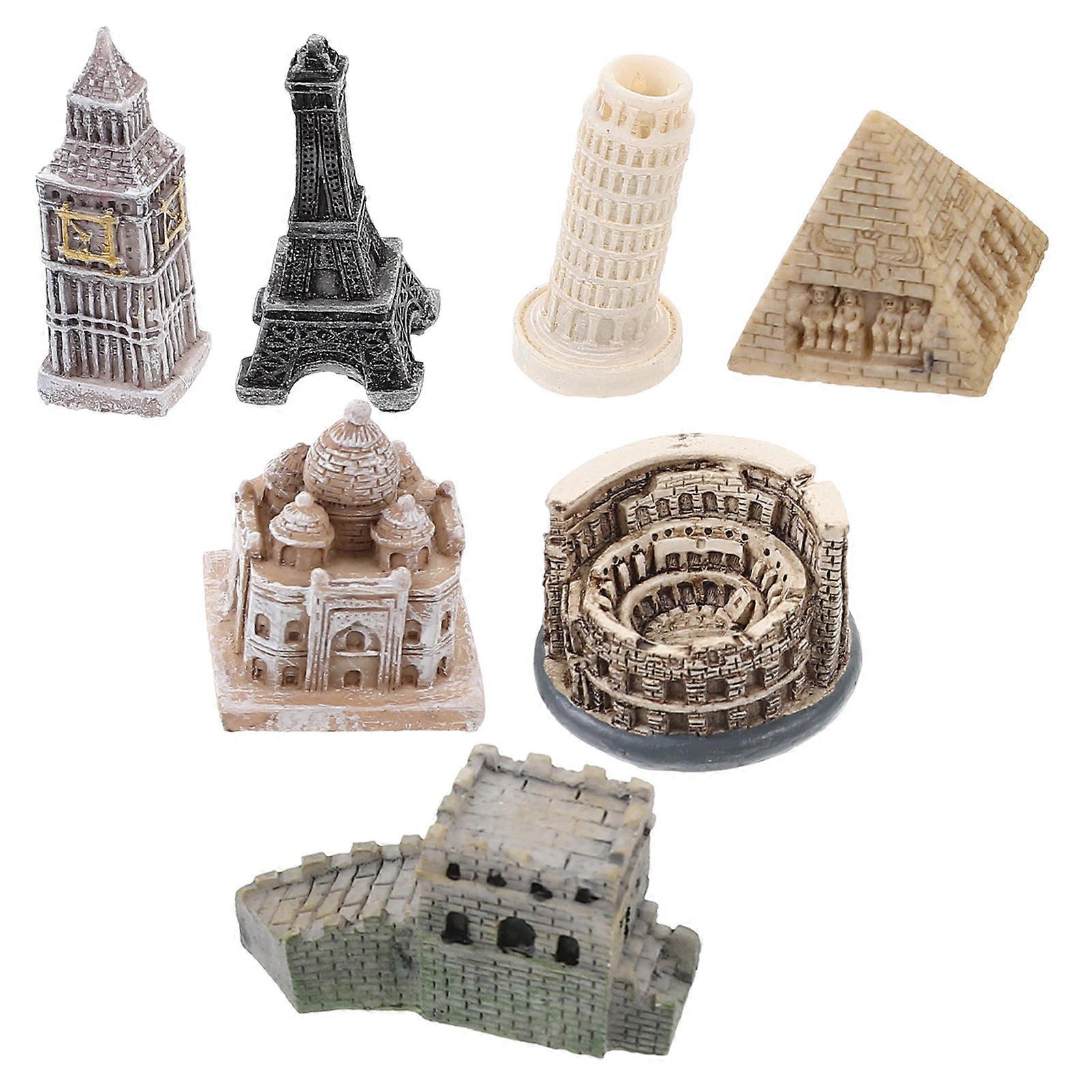 Architecture Model Kits 28 Pcs Miniature London Model Home Decoration Resin Sculpture Assorted Color Classic Design