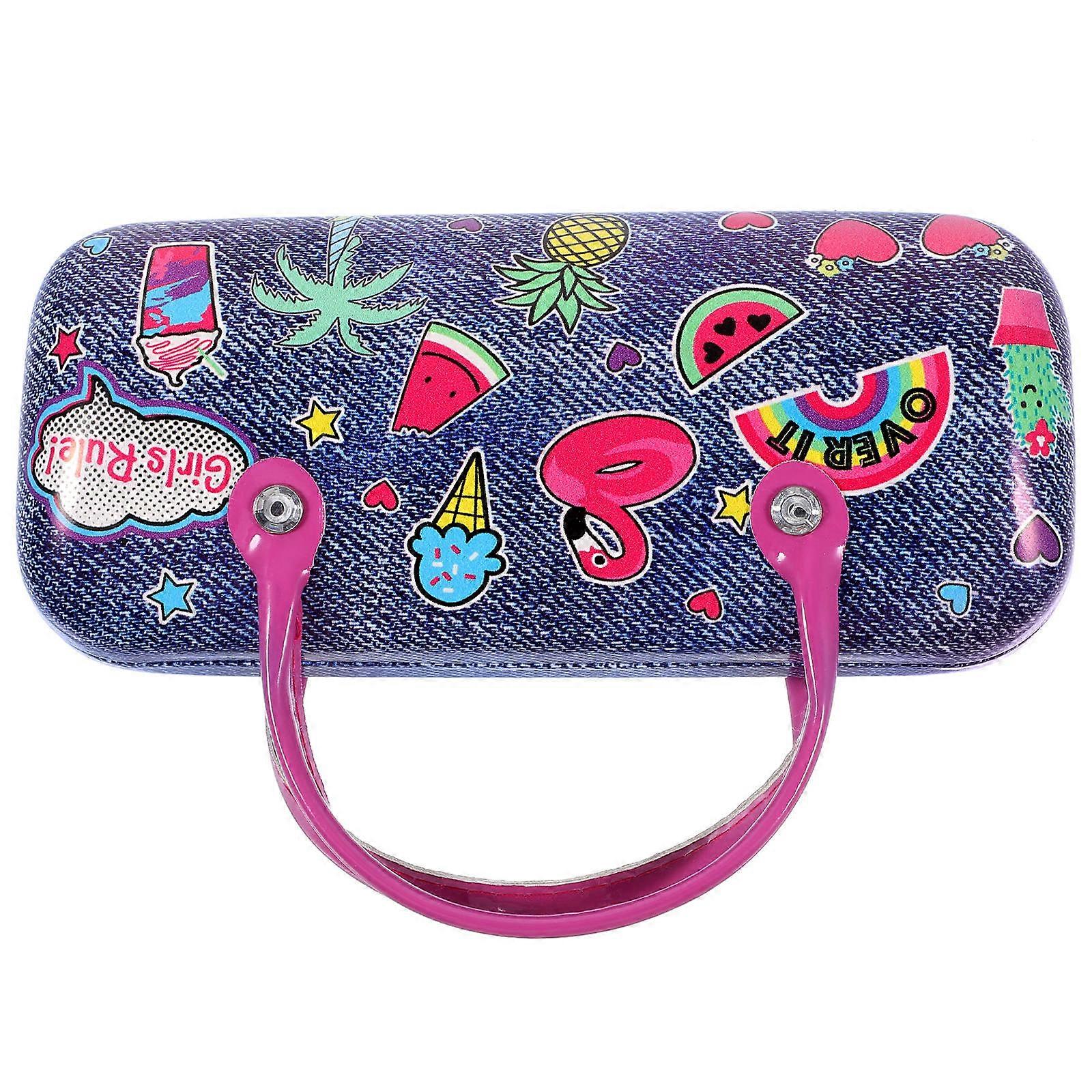 Children Glasses Case Portable Eyeglasses Storage Box with Double Handle 3Pcs