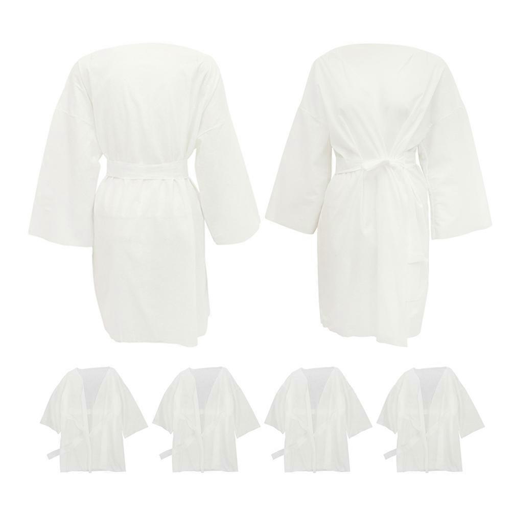 White Cotton Bathrobe Disposable Body Wraps for Spa Use 24Pcs Pack