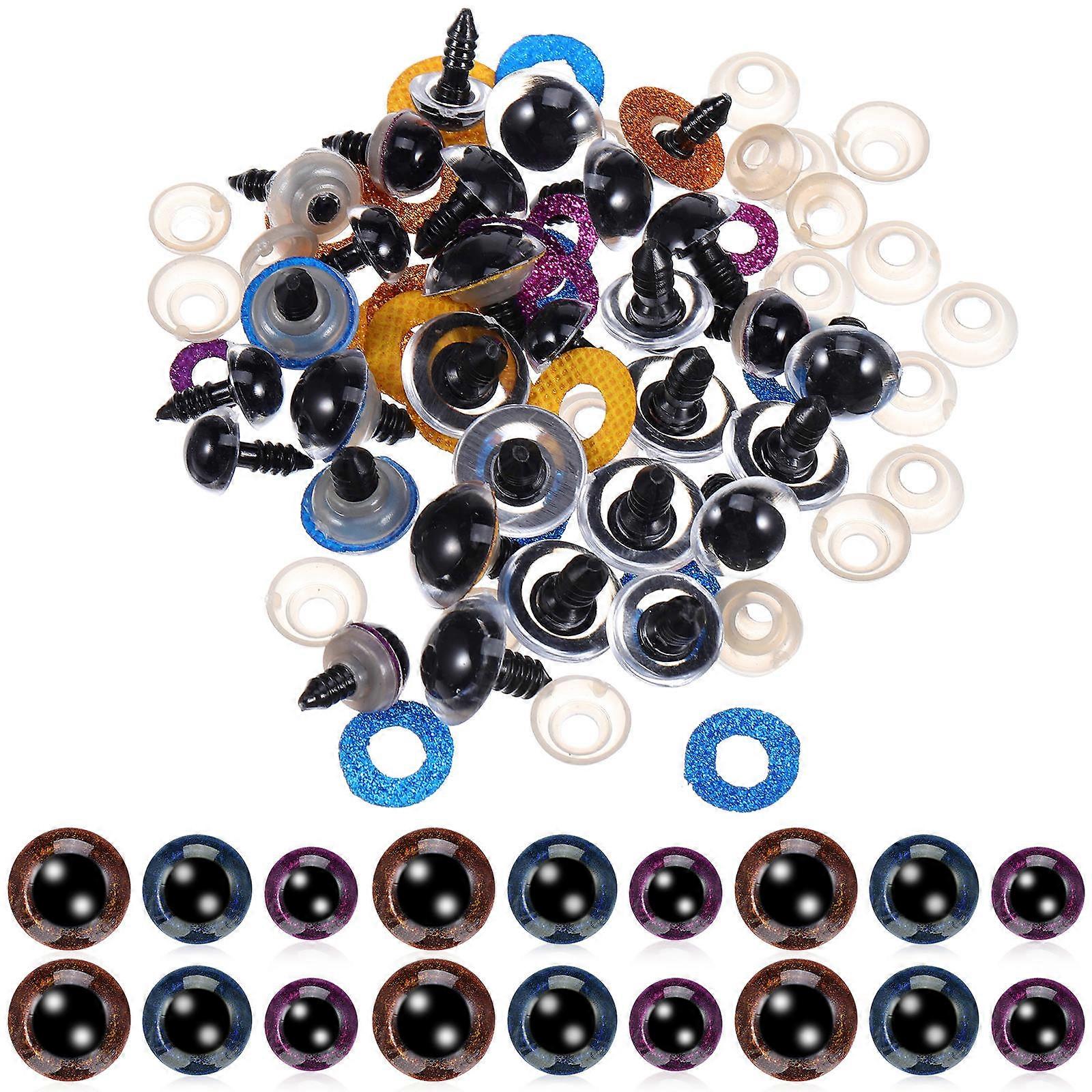 Doll Eyes 180 Pcs Plastic Safety Eyes With Glitter Design Ideal For Crafting And Handmade Projects