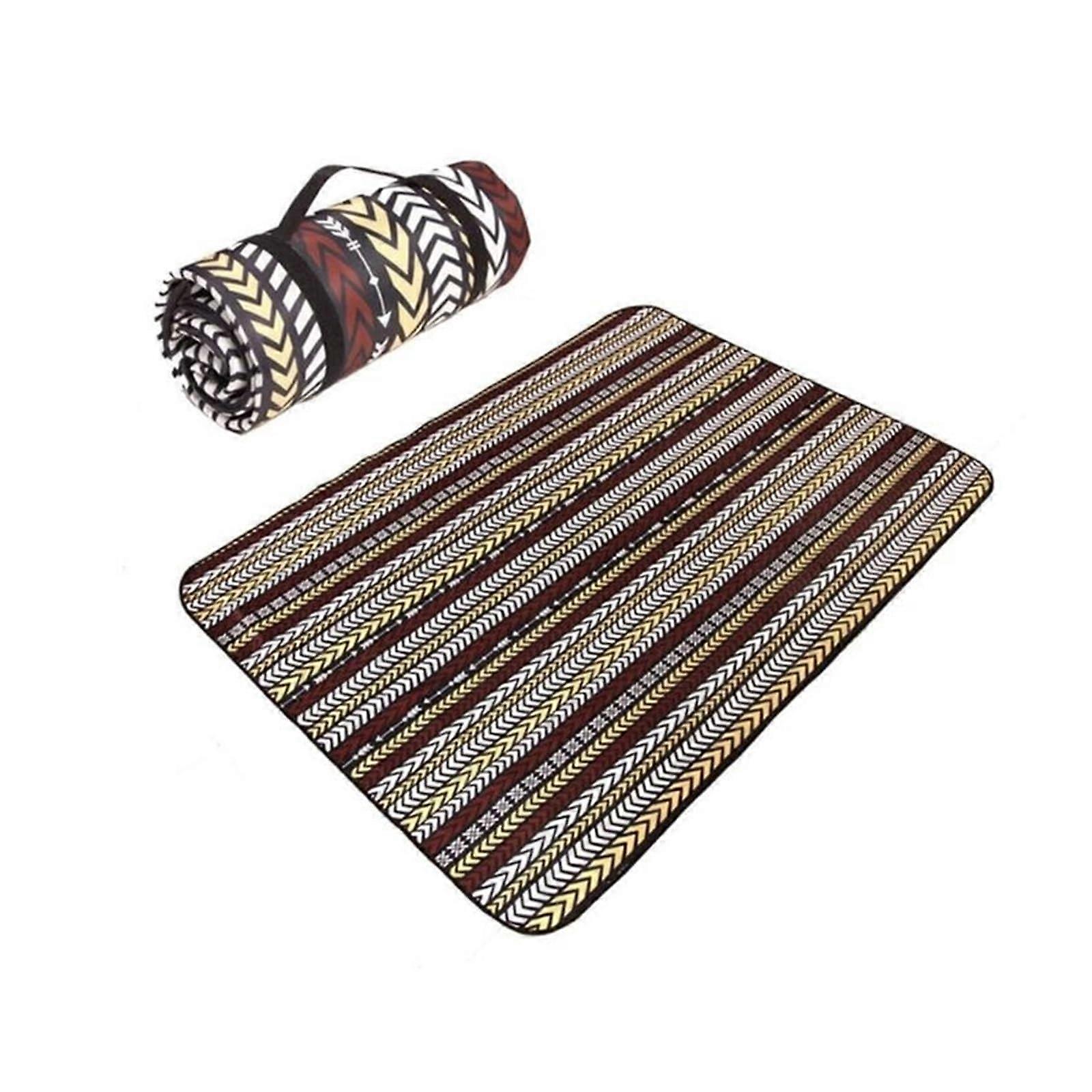 Picnic Blanket Foldable Outdoor Mat 150x150CM Moistureproof Camping Beach Pad in Black for Family Use