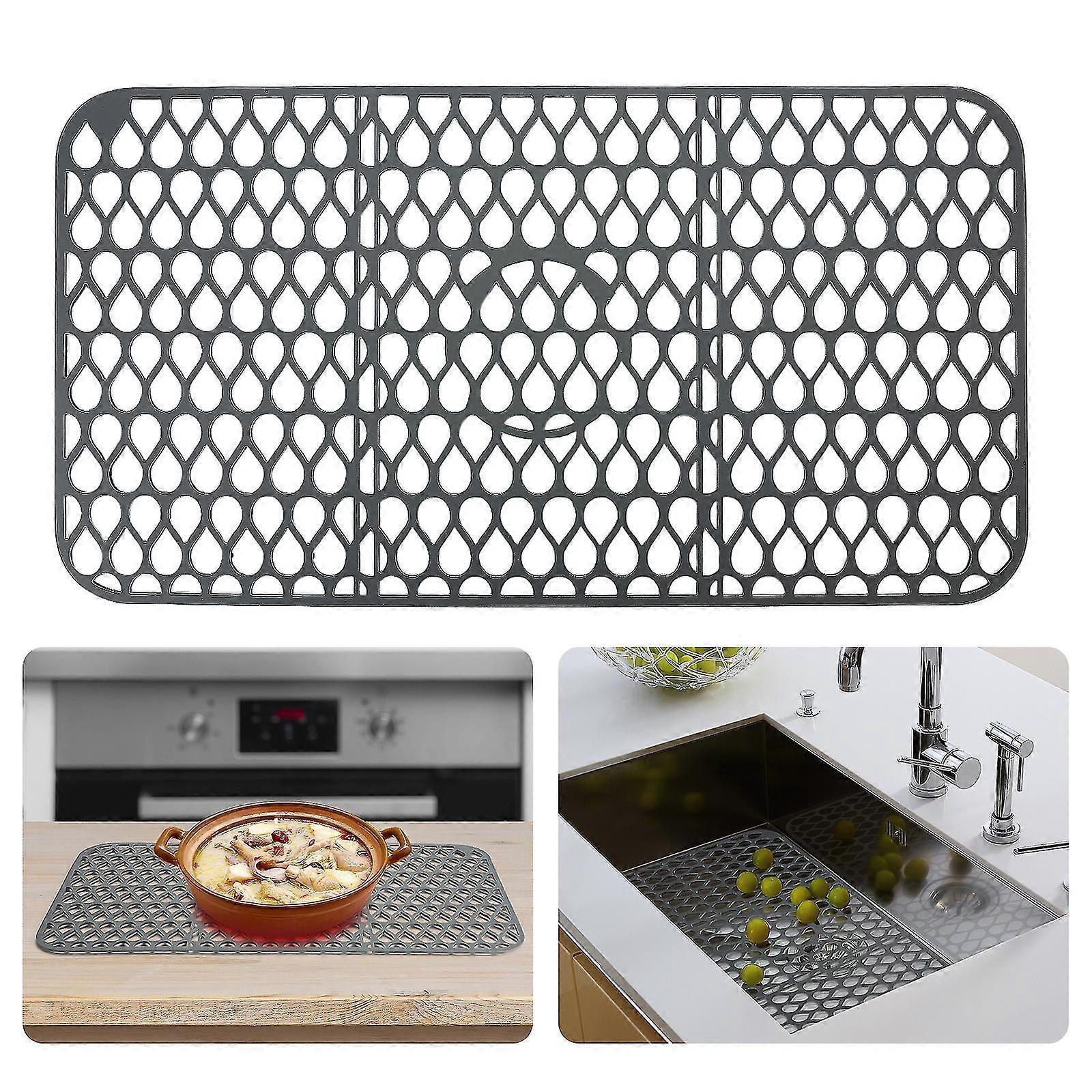 Silicone Sink Mat Drying Dishes Drain Durable Creative Kitchen Tool