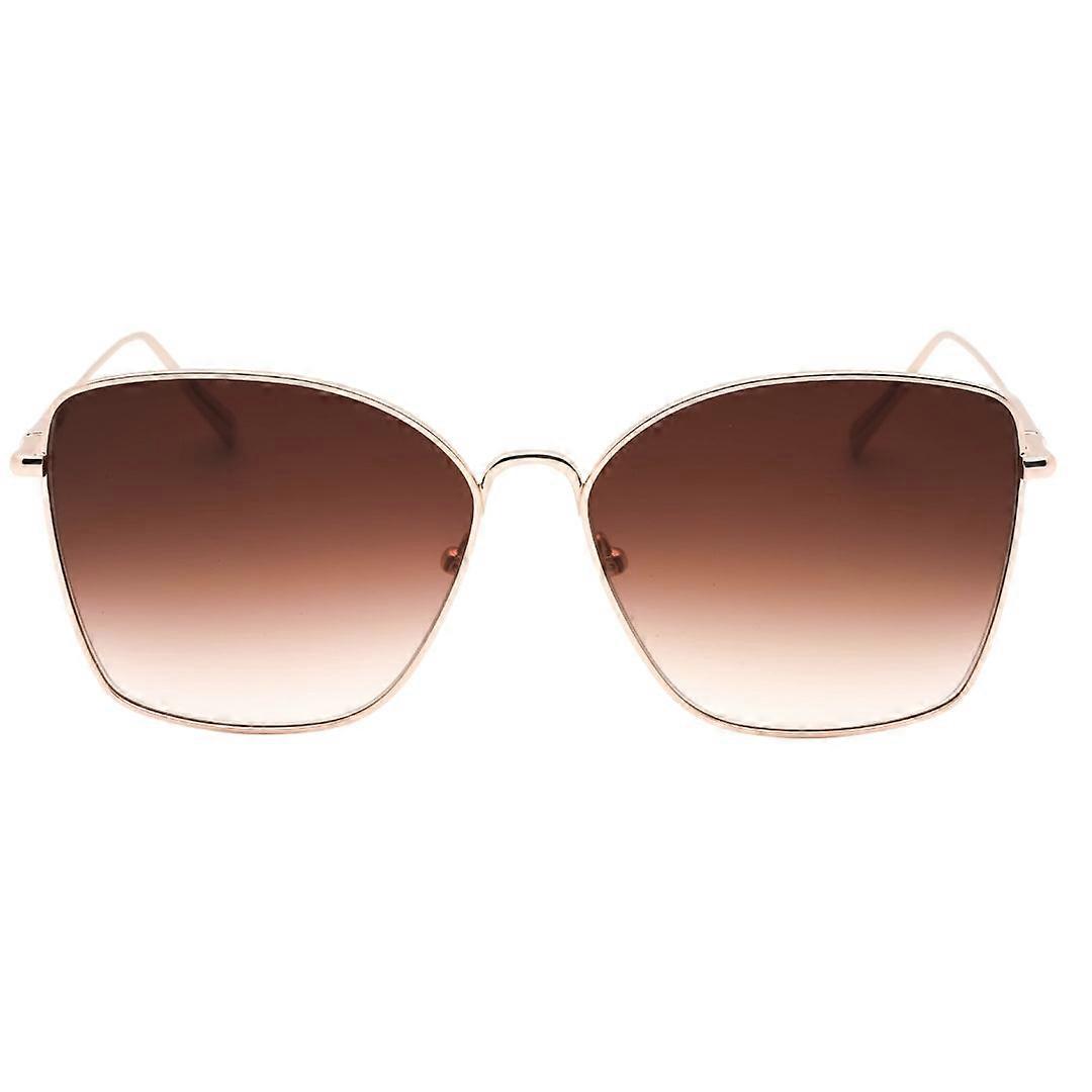 Longchamp Brown Gradient Lens Rose Gold Sunglasses
