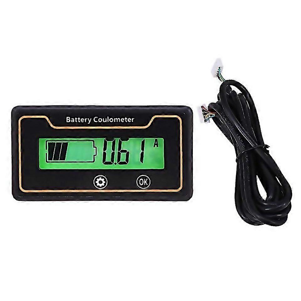 For 2m 100a 12v 48v Digital Display Dc Current Voltmeter Leadacid Lithium Battery Charge Meter