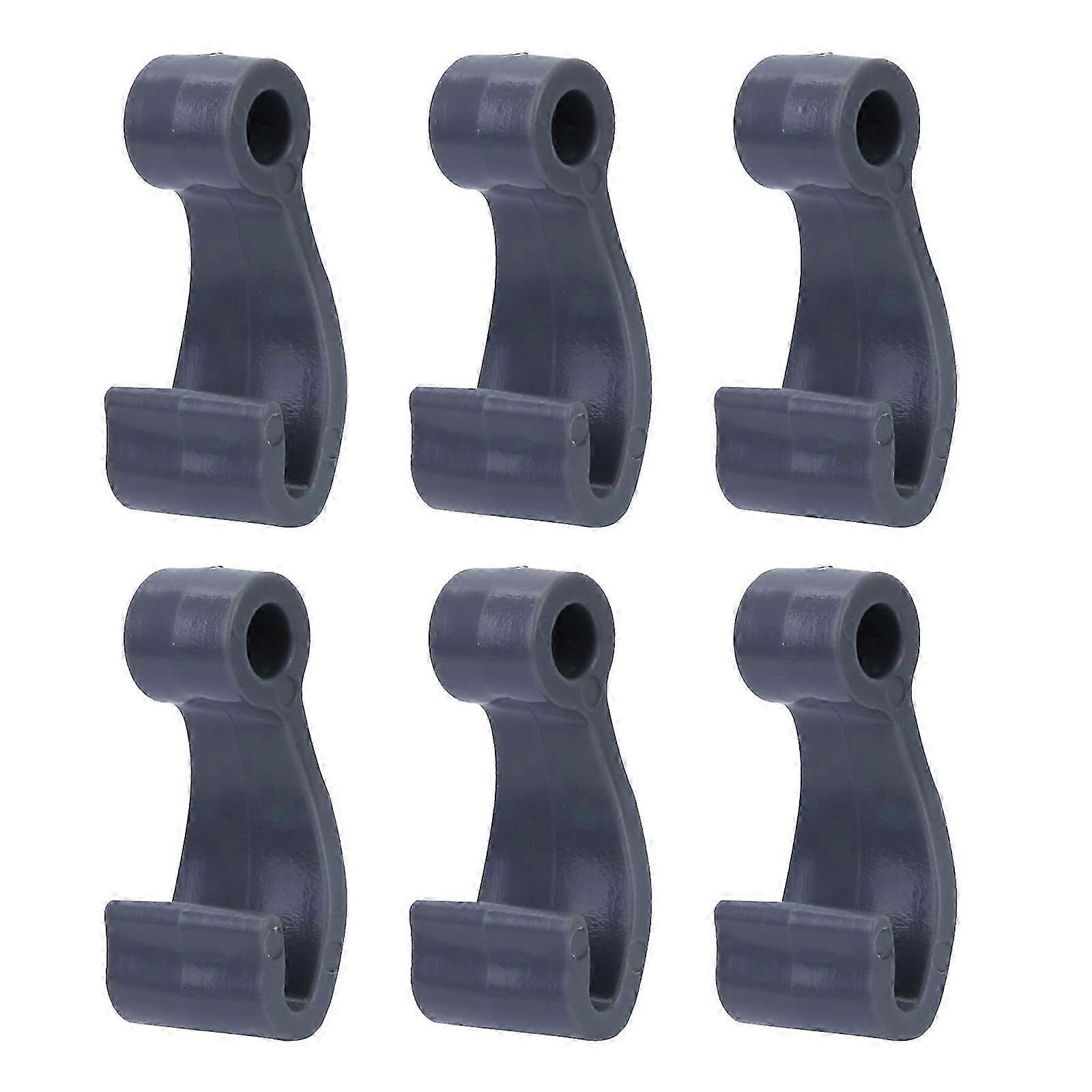 6 Pcs Plastic Fasten Hook Kayak J Shape Lashing Hooks Durable Plastic Snap Fasten Rope Hooks Clip for Inflatable Boat Grey 26s
