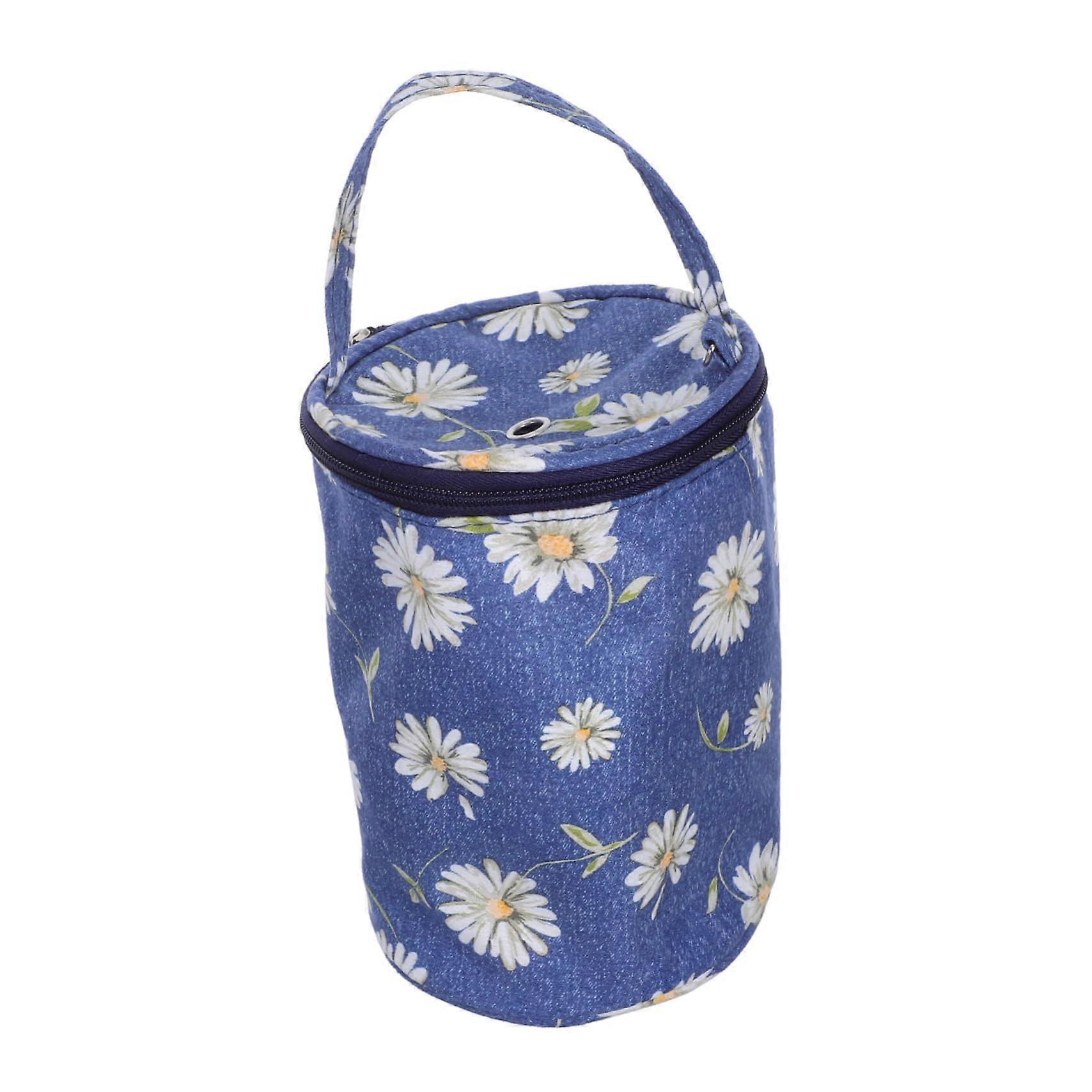 Crochet Storage Bag Large Capacity Oxford Fabric Organizer Tote With Handle For Knitting Tools And Yarn